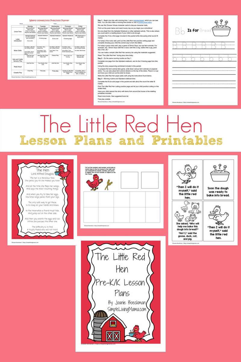 The Little Red Hen Printable Activities For Preschool Simple Living Mama The Little Red Hen Printable Activities For Preschool Simple Living Mama