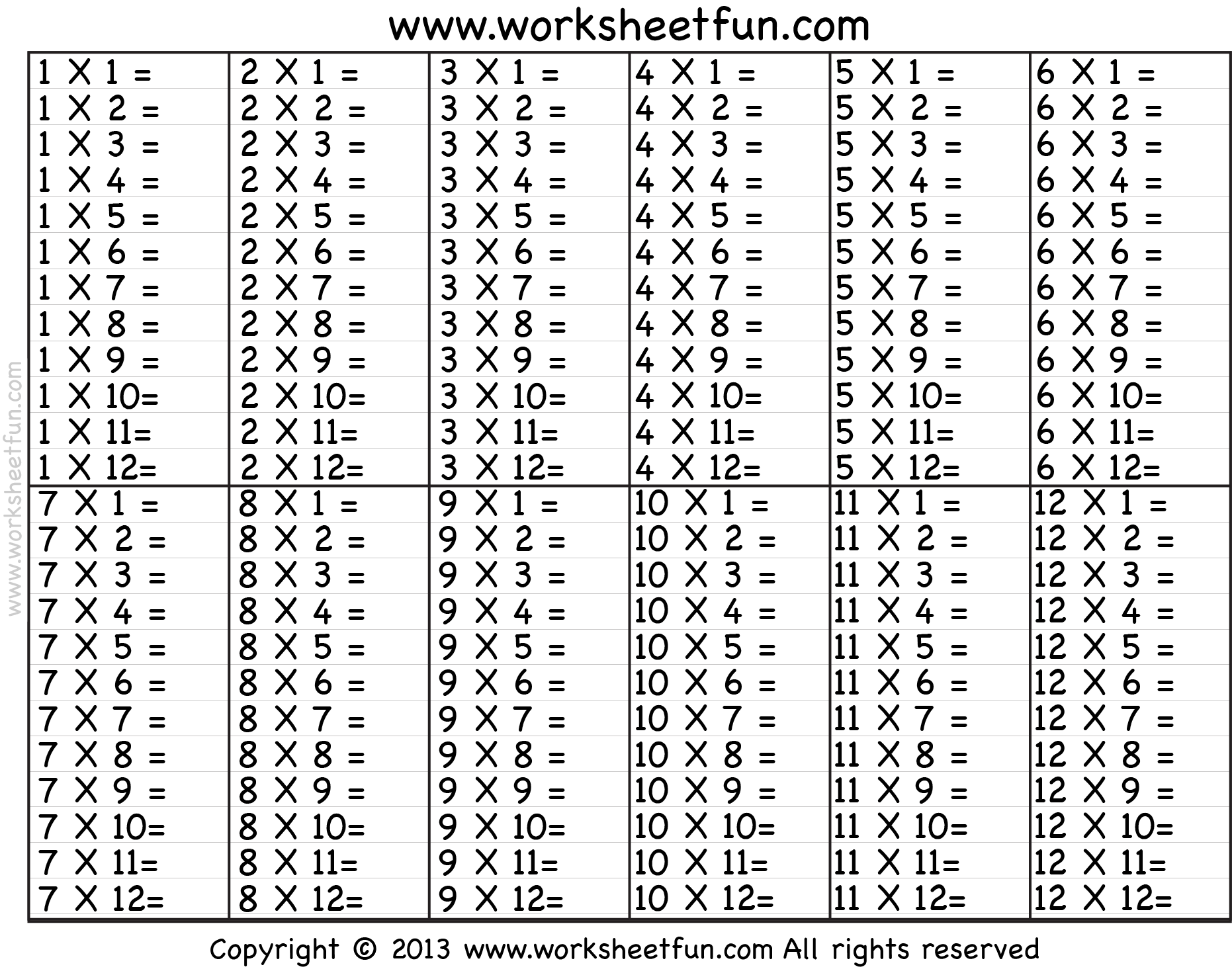 Multiplication Charts PDF Free Printable Times Tables Free Printables Lettering SVG Files Tools Apps