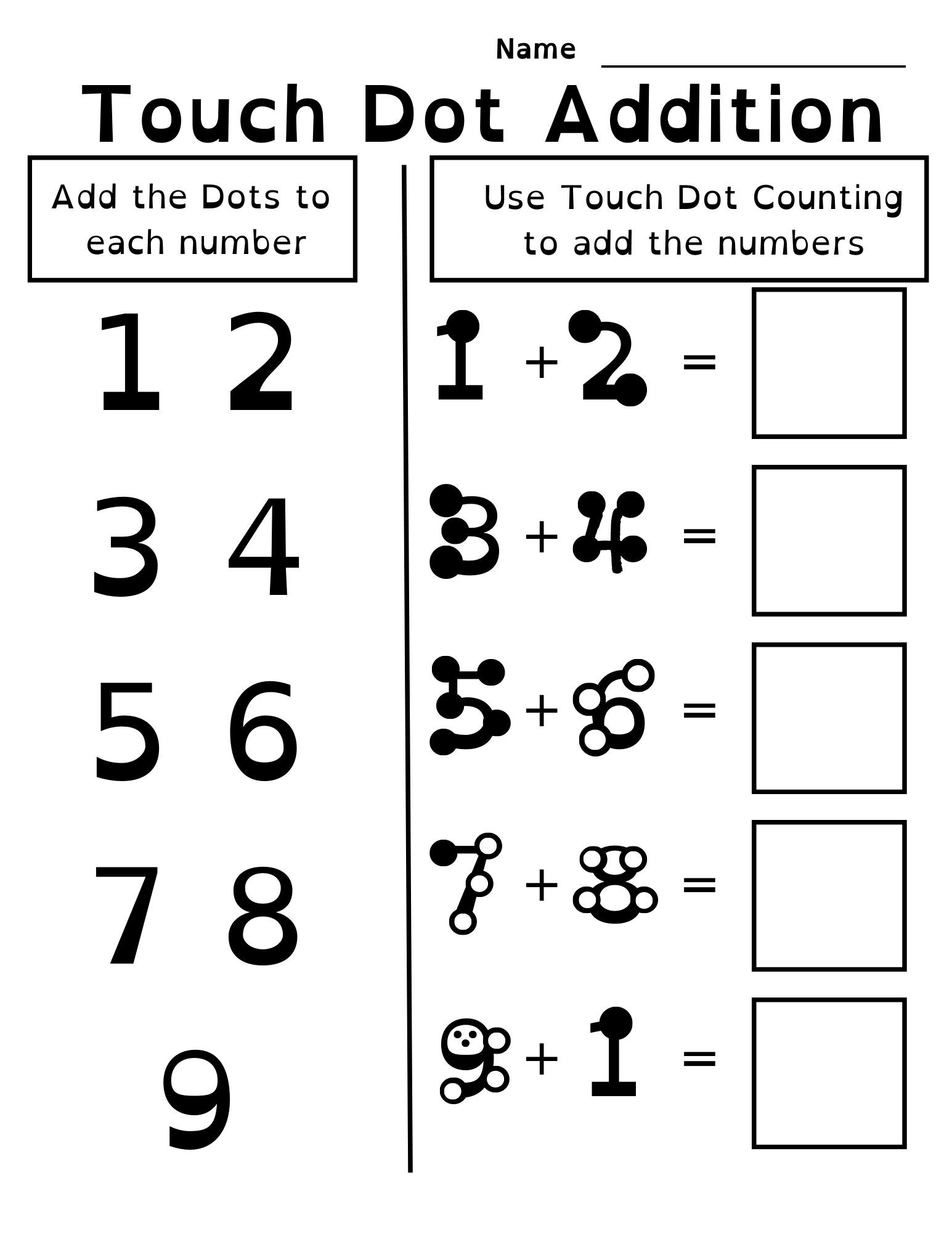 Printable 2nd Grade Touch Math Worksheets
