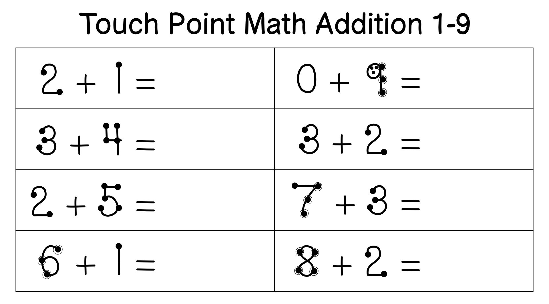 TouchMath Numbers 1 9 10 Free PDF Printables Printablee Worksheets Library