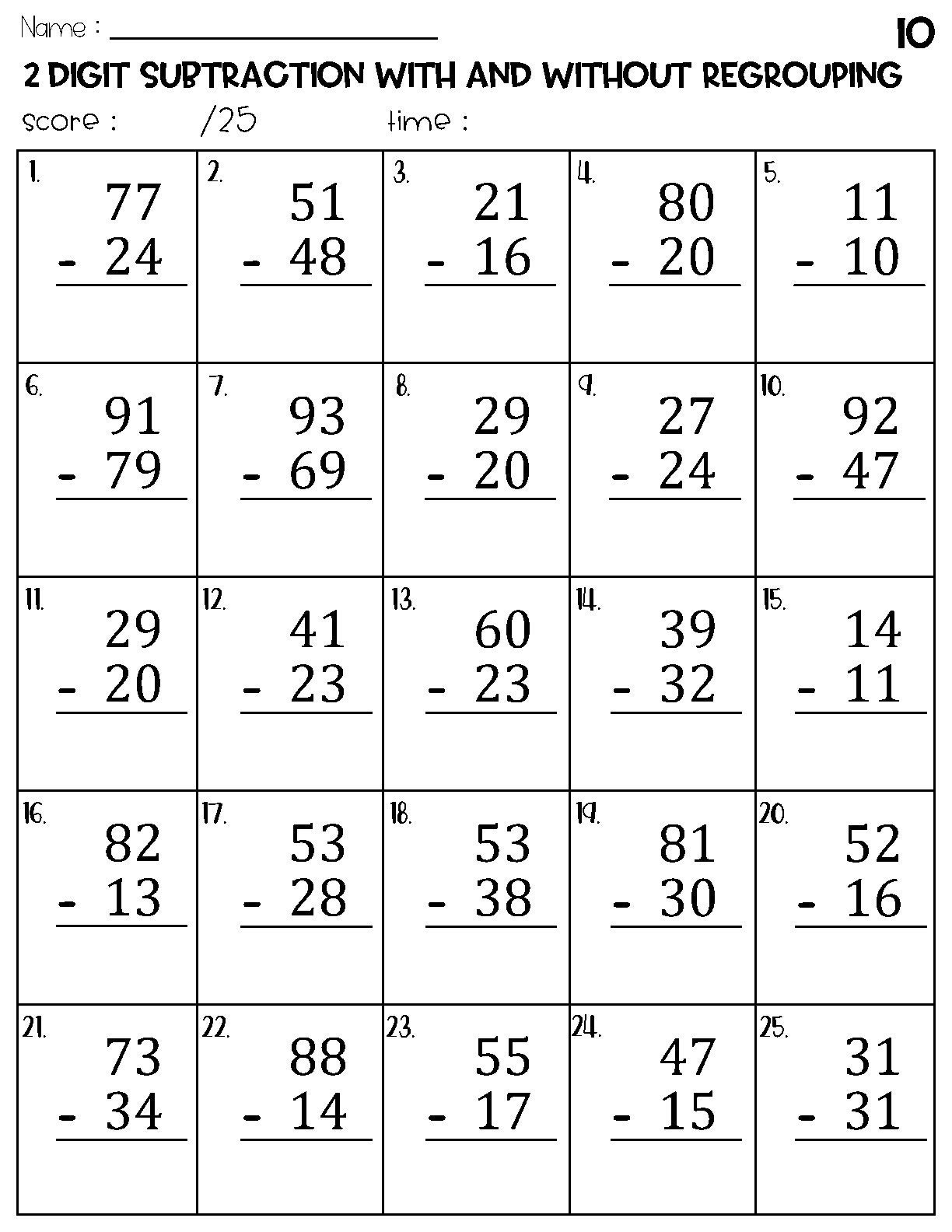 Two Digit Subtraction With And Without Regrouping Worksheets Etsy New Zealand Two Digit Subtraction With And Without Regrouping Worksheets Etsy New Zealand