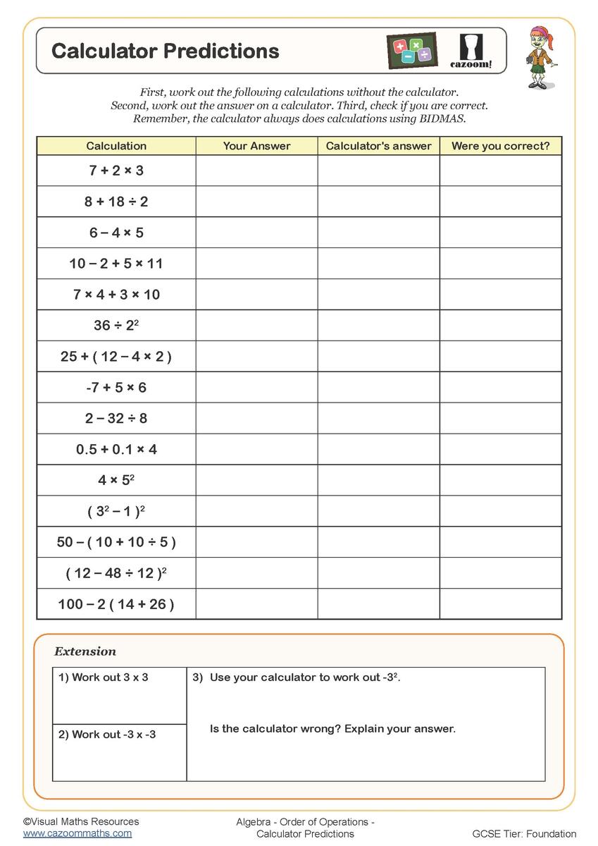 Using A Calculator Worksheets Printable Calculator Skills Worksheets PDF And Free Samples Downloads Cazoom Maths