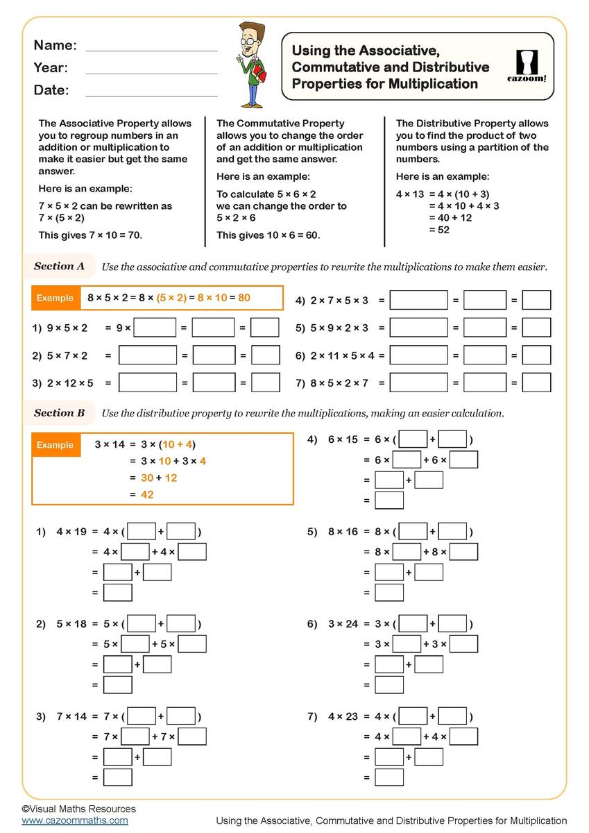 Associative Property Of Addition Free 1st Grade Worksheet