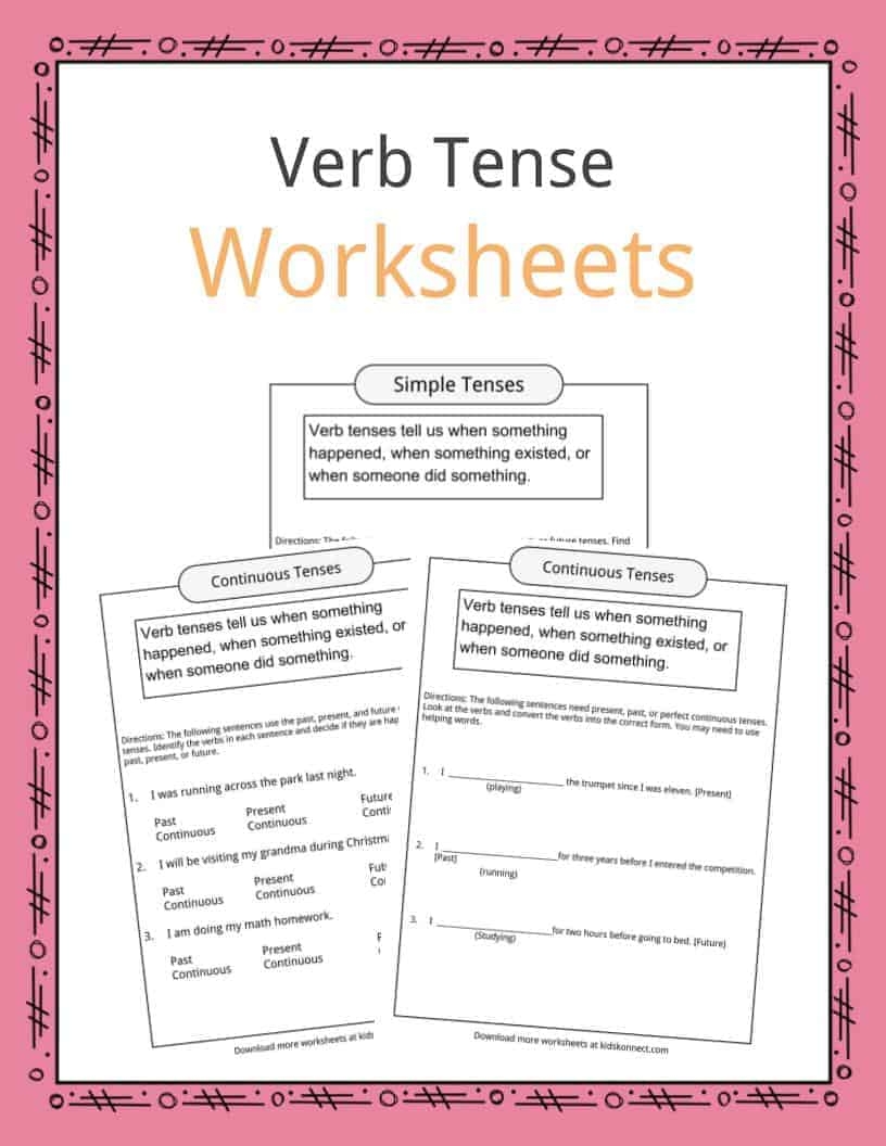 Verb Tense Worksheets Examples Definition For Kids Verb Tense Worksheets Examples Definition For Kids