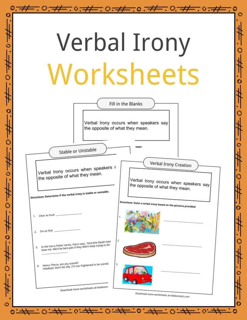 Verbal Irony Facts Worksheets Examples Definition For Kids