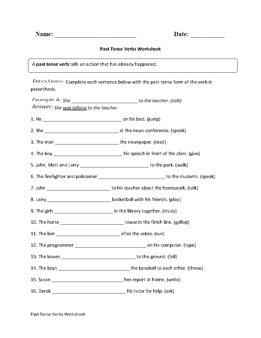 Verbs Worksheets Verbs Tenses Worksheets Verbs Worksheets Verbs Tenses Worksheets