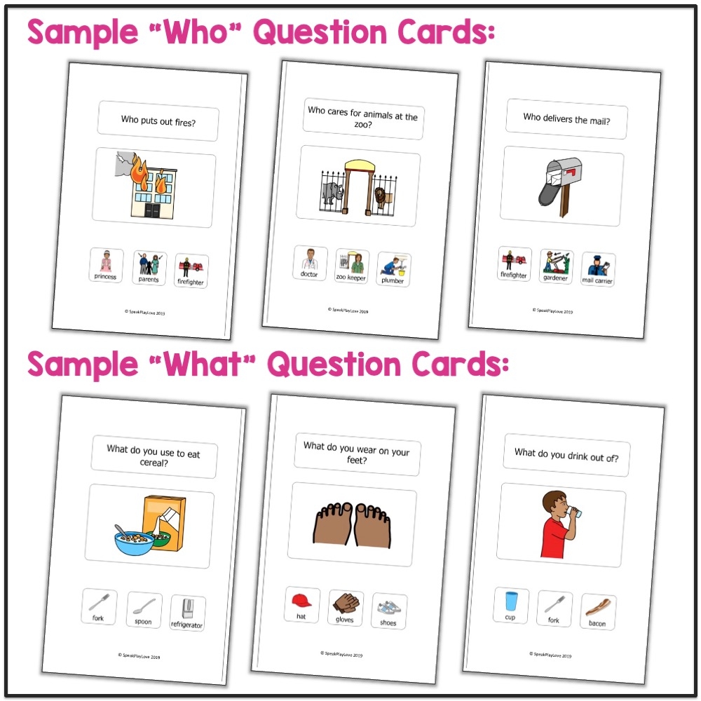 WH Questions With Visuals Speech Therapy Autism Picture Choices Made By Teachers WH Questions With Visuals Speech Therapy Autism Picture Choices Made By Teachers