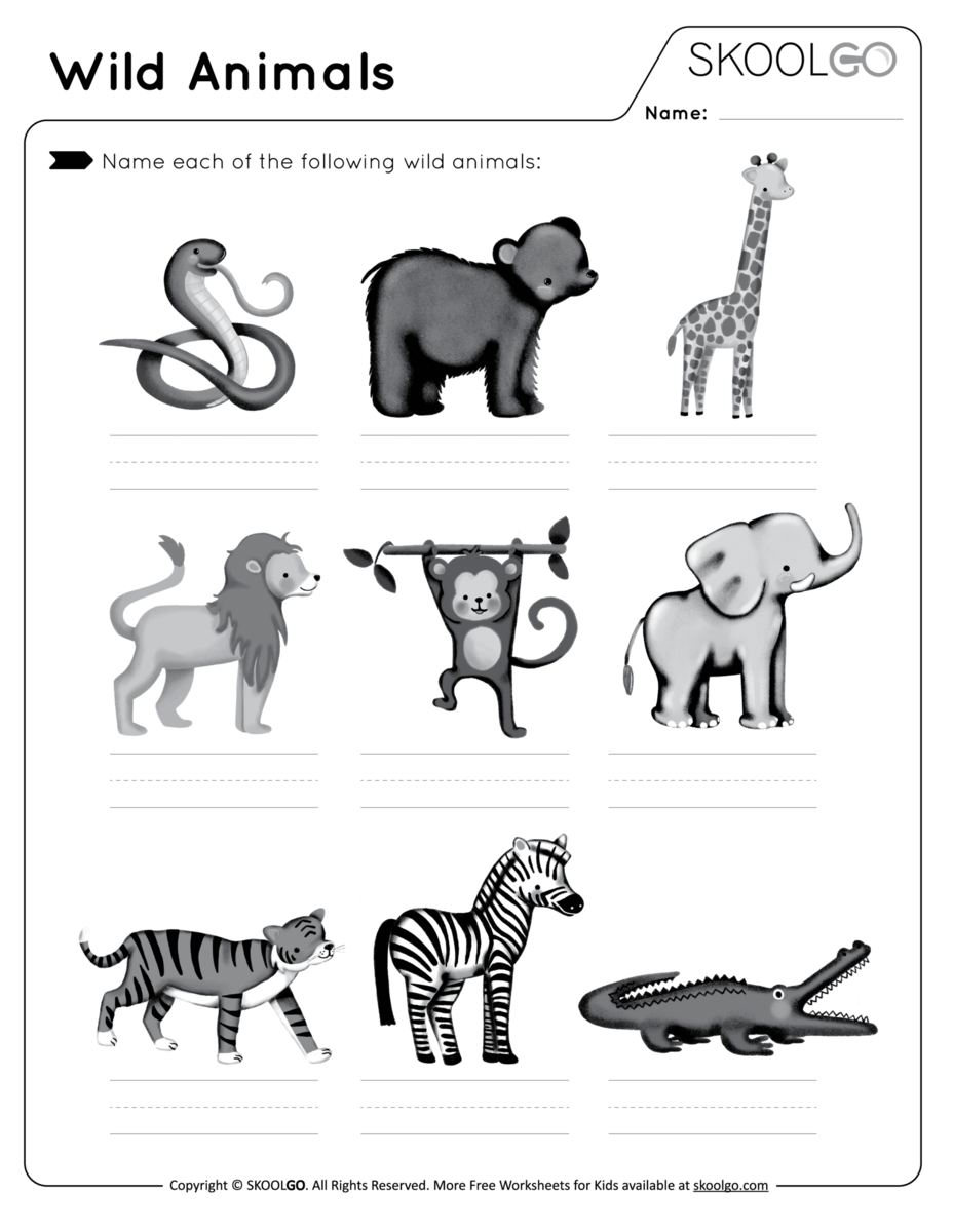 Wild Animals Free Worksheet SKOOLGO Printable Kindergarten Circle The Wild Animals Worksheet Made By Teachers