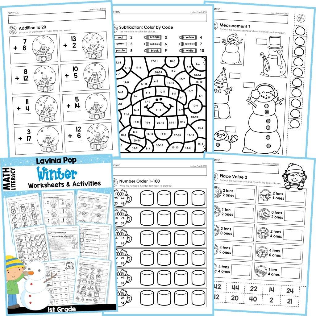 Winter 1st Grade Worksheets And Activities No Prep First Grade In My World