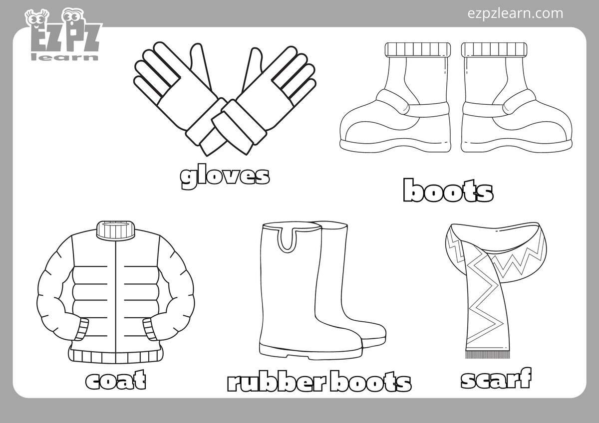 Winter Clothes Coloring Page1 Ezpzlearn Winter Clothes Coloring Page1 Ezpzlearn