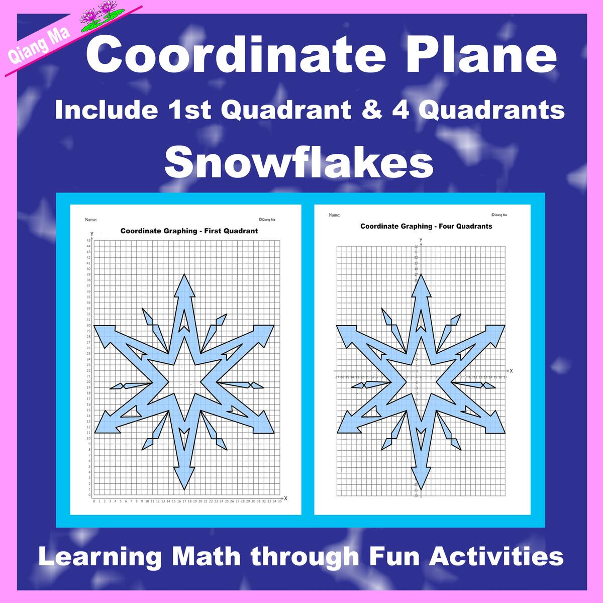 Winter Coordinate Plane Graphing Picture Snowflakes 4 Made By Teachers Free Christmas Coordinate Graphing Worksheets For Holiday Fun Rock Your Homeschool