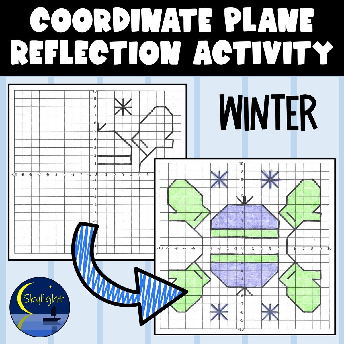 Winter Symmetry And Reflection Coordinate Plane Mystery Graphing Picture Made By Teachers Winter Symmetry And Reflection Coordinate Plane Mystery Graphing Picture Made By Teachers