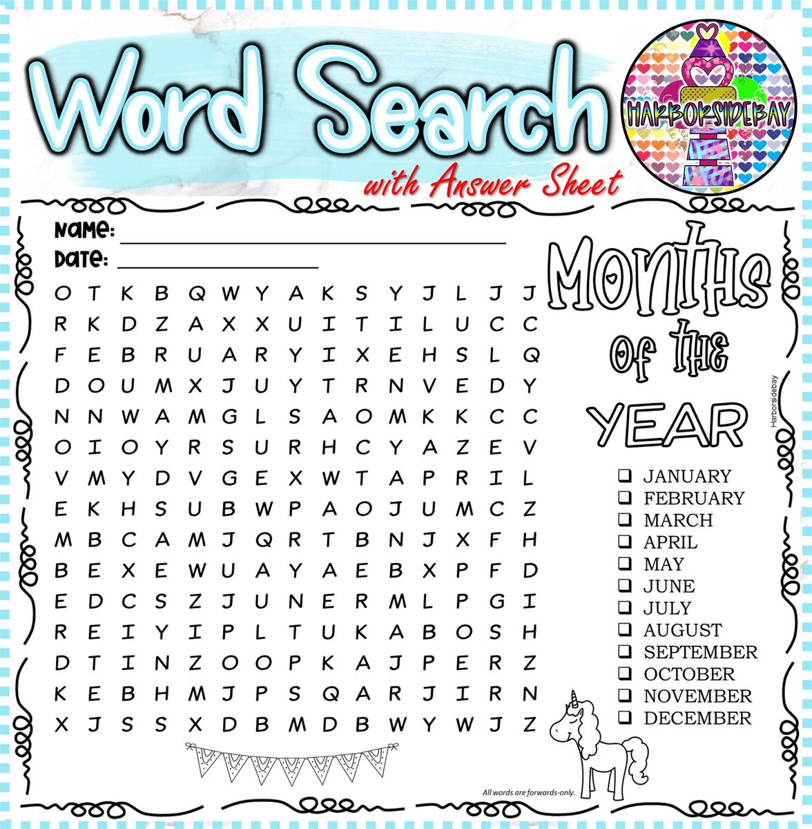 Months Of The Year Worksheet Free Printable Digital PDF