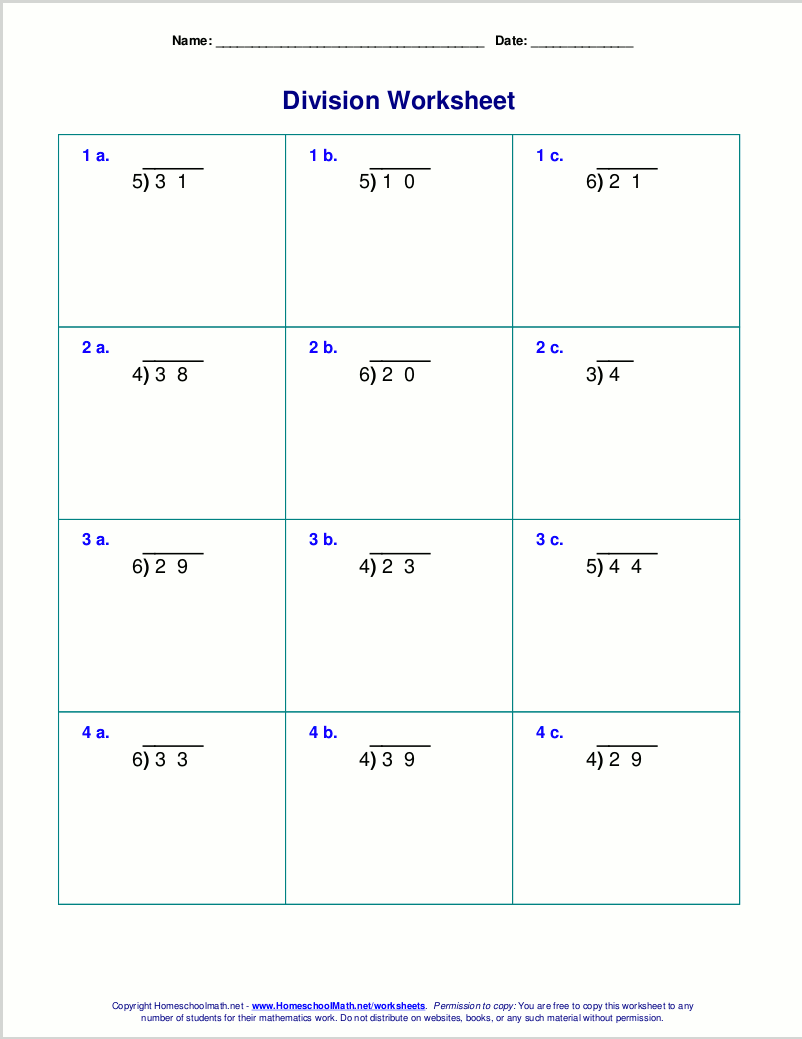 Triple Digit Division K12 Math Worksheets