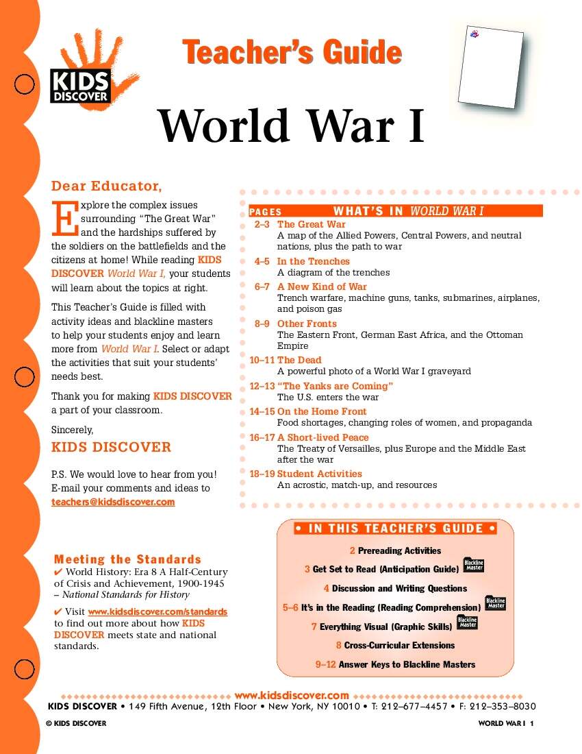 World War I Kids Discover