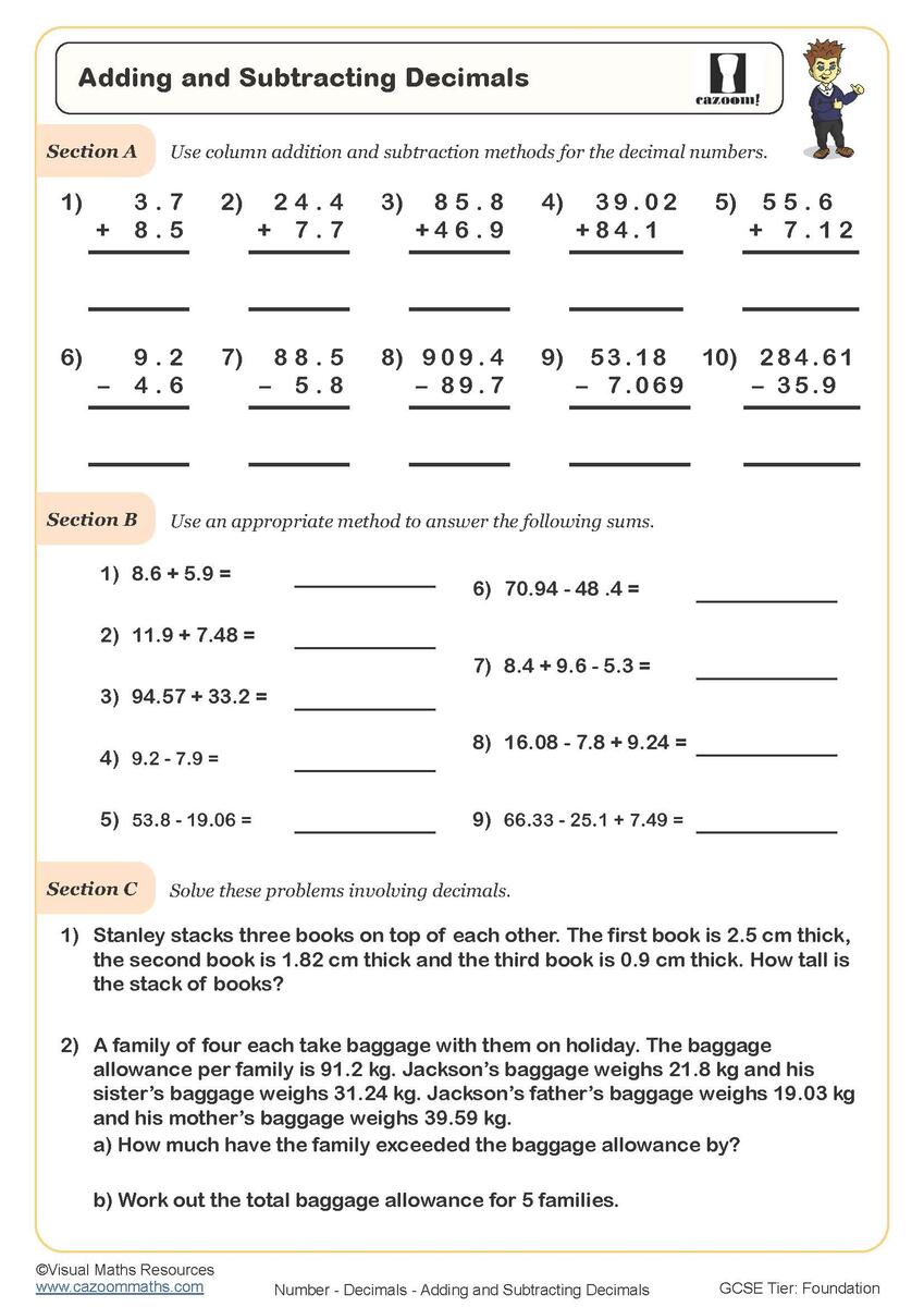 Year 8 Decimals Worksheets PDF Printable Worksheets